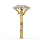 The Gemma Ring - Oval Orbital Halo Cathedral with Pavé Band