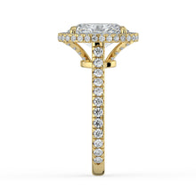 The Gemma Ring - Oval Orbital Halo Cathedral with Pavé Band