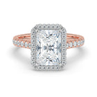 The Gemma Ring - Radiant Orbital Halo Cathedral with Pavé Band