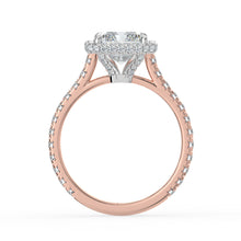 The Gemma Ring - Radiant Orbital Halo Cathedral with Pavé Band