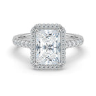 The Gemma Ring - Radiant Orbital Halo Cathedral with Pavé Band