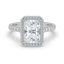 The Gemma Ring - Radiant Orbital Halo Cathedral with Pavé Band