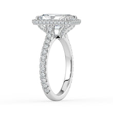 The Gemma Ring - Radiant Orbital Halo Cathedral with Pavé Band