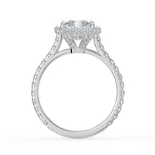 The Gemma Ring - Radiant Orbital Halo Cathedral with Pavé Band