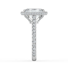 The Gemma Ring - Radiant Orbital Halo Cathedral with Pavé Band