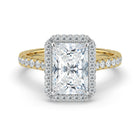 The Gemma Ring - Radiant Orbital Halo Cathedral with Pavé Band