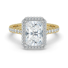 The Gemma Ring - Radiant Orbital Halo Cathedral with Pavé Band