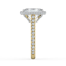 The Gemma Ring - Radiant Orbital Halo Cathedral with Pavé Band