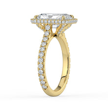 The Gemma Ring - Radiant Orbital Halo Cathedral with Pavé Band