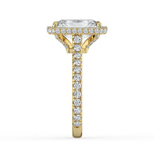 The Gemma Ring - Radiant Orbital Halo Cathedral with Pavé Band