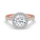 The Gemma Ring - Round Orbital Halo Cathedral with Pavé Band