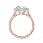 The Gemma Ring - Round Orbital Halo Cathedral with Pavé Band