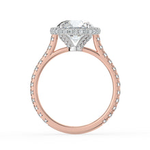 The Gemma Ring - Round Orbital Halo Cathedral with Pavé Band