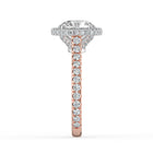 The Gemma Ring - Round Orbital Halo Cathedral with Pavé Band