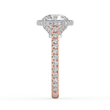 The Gemma Ring - Round Orbital Halo Cathedral with Pavé Band