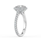 The Gemma Ring - Round Orbital Halo Cathedral with Pavé Band