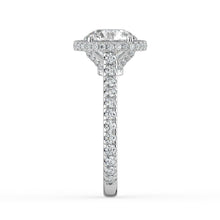 The Gemma Ring - Round Orbital Halo Cathedral with Pavé Band