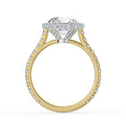 The Gemma Ring - Round Orbital Halo Cathedral with Pavé Band