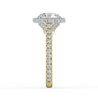 The Gemma Ring - Round Orbital Halo Cathedral with Pavé Band