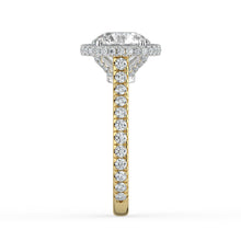 The Gemma Ring - Round Orbital Halo Cathedral with Pavé Band