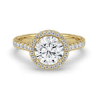 The Gemma Ring - Round Orbital Halo Cathedral with Pavé Band