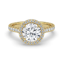 The Gemma Ring - Round Orbital Halo Cathedral with Pavé Band