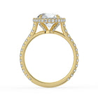 The Gemma Ring - Round Orbital Halo Cathedral with Pavé Band