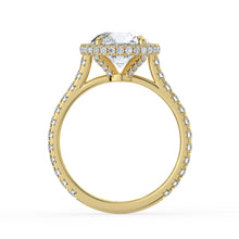 The Gemma Ring - Round Orbital Halo Cathedral with Pavé Band