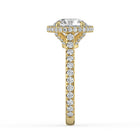 The Gemma Ring - Round Orbital Halo Cathedral with Pavé Band