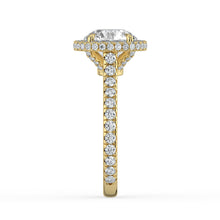 The Gemma Ring - Round Orbital Halo Cathedral with Pavé Band