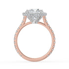 The Gemma Ring - Cushion Orbital Halo Cathedral with Pavé Band