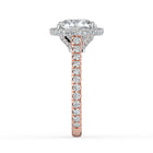 The Gemma Ring - Cushion Orbital Halo Cathedral with Pavé Band
