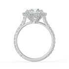The Gemma Ring - Cushion Orbital Halo Cathedral with Pavé Band