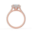 The Gemma Ring - Emerald Orbital Halo Cathedral with Pavé Band