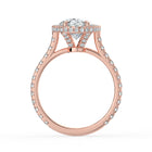 The Gemma Ring - Oval Orbital Halo Cathedral with Pavé Band
