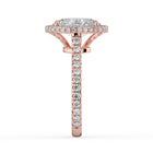 The Gemma Ring - Oval Orbital Halo Cathedral with Pavé Band