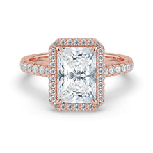 The Gemma Ring - Radiant Orbital Halo Cathedral with Pavé Band