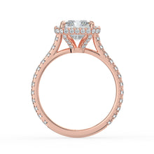 The Gemma Ring - Radiant Orbital Halo Cathedral with Pavé Band