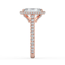 The Gemma Ring - Radiant Orbital Halo Cathedral with Pavé Band