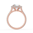 The Gemma Ring - Round Orbital Halo Cathedral with Pavé Band