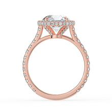 The Gemma Ring - Round Orbital Halo Cathedral with Pavé Band