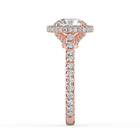 The Gemma Ring - Round Orbital Halo Cathedral with Pavé Band