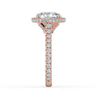 The Gemma Ring - Cushion Orbital Halo Cathedral with Pavé Band
