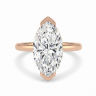 The Celine Ring – Marquise Half Bezel Solitaire in 18K Rose Gold – The Jewel Concierge