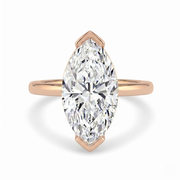 The Celine Ring – Marquise Half Bezel Solitaire in 18K Rose Gold – The Jewel Concierge