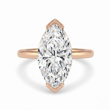 The Celine Ring – Marquise Half Bezel Solitaire in 18K Rose Gold – The Jewel Concierge