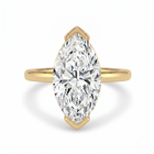 The Celine Ring – Marquise Half Bezel Solitaire in 14K Yellow Gold – The Jewel Concierge