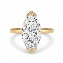 The Celine Ring – Marquise Half Bezel Solitaire in 14K Yellow Gold – The Jewel Concierge