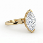 The Celine Ring – Marquise Half Bezel Solitaire in 18K Yellow Gold – The Jewel Concierge