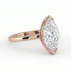 The Celine Ring – Marquise Half Bezel Solitaire in 18K White Gold – The Jewel Concierge